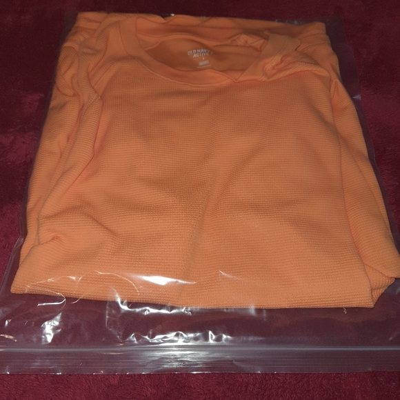 Old Navy Active Womens Waffled Long Sleeve Thermal Top Small Orange - Picture 8 of 8